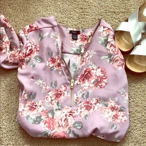 Lavender floral blouse